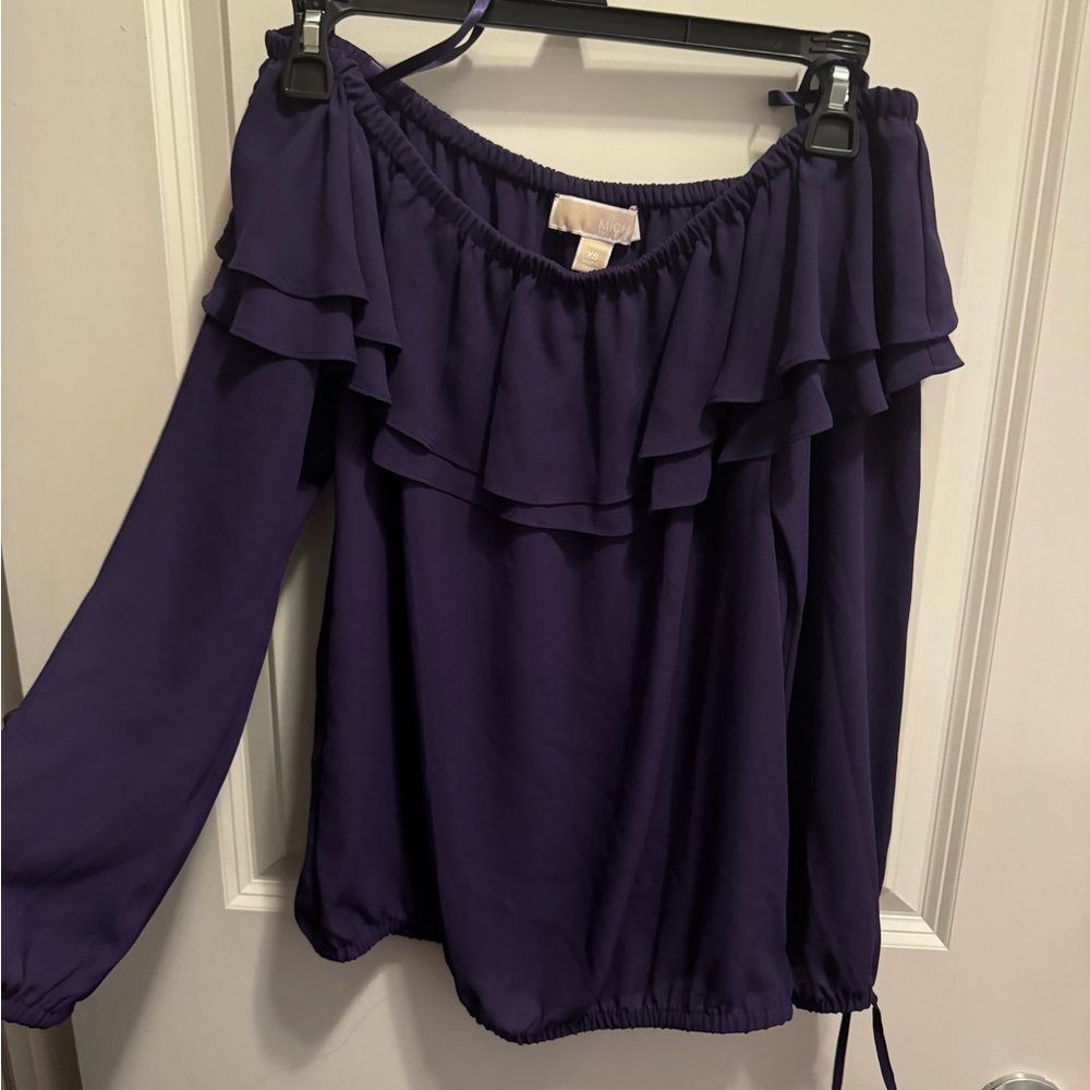 Michael Kors - Purple Ruffled Relaxed Blouse - Size XS